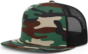 Richardson Wool Blend High Crown Mesh Back Army Camo Black